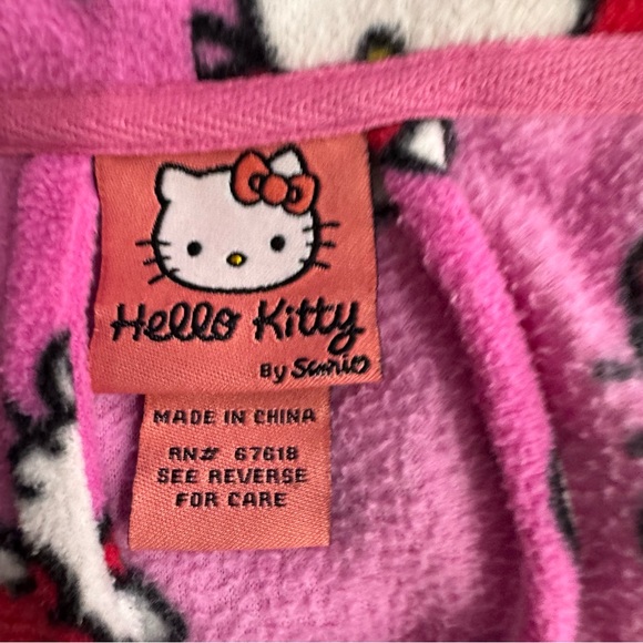 Hello kitty robe 2007 vintage dead stock fleece pink waist tie belt pockets - Picture 8 of 8